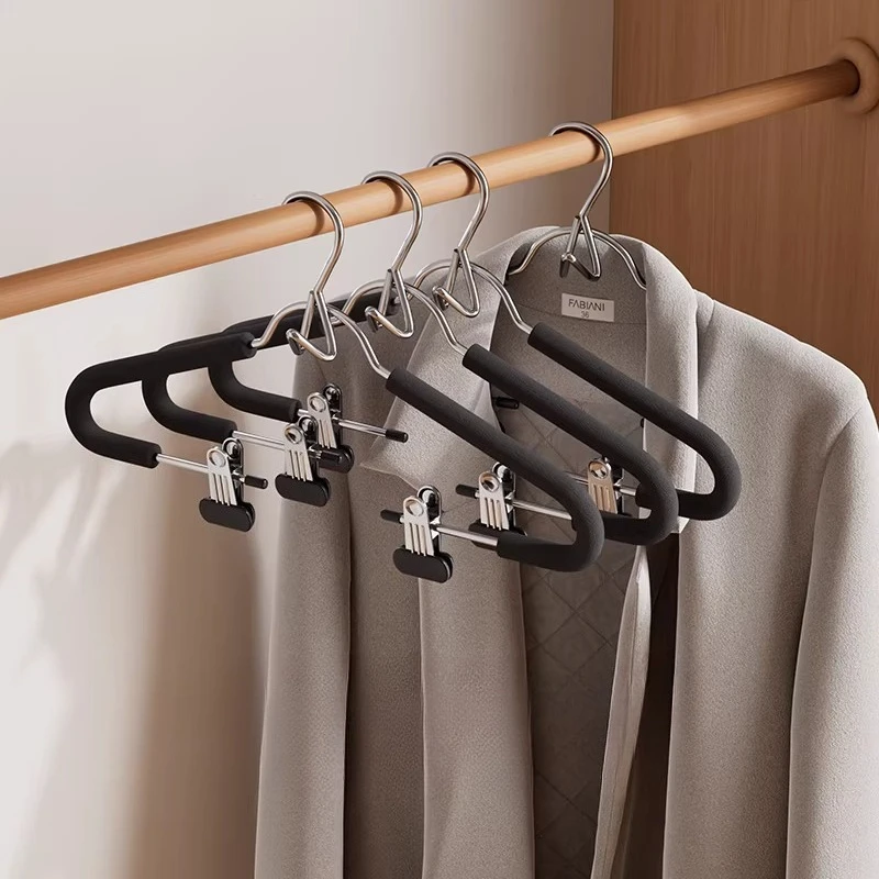 

Многофункциональные вешалки для одежды с зажимами, нескользящие вешалки для юбок и брюк, прочный органайзер для гардероба, решение для хранения вещей в домашнем шкафу