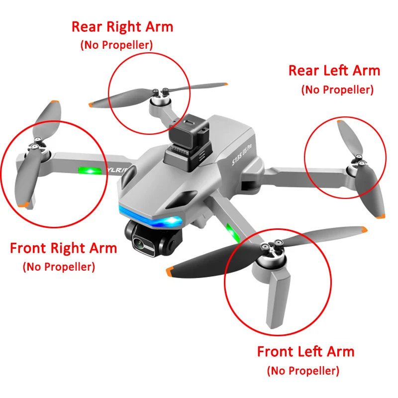 S135 GPS Drone Folding Quadcopter Original Spare Part Front Rear Arm with Engine Motor DIY Accessory