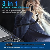 Triple Port 78W USB C For Car Charger Fast Charging 12 24V Compatible with For Car Motorcycle Boat RV Supports PD 30W QC 18W