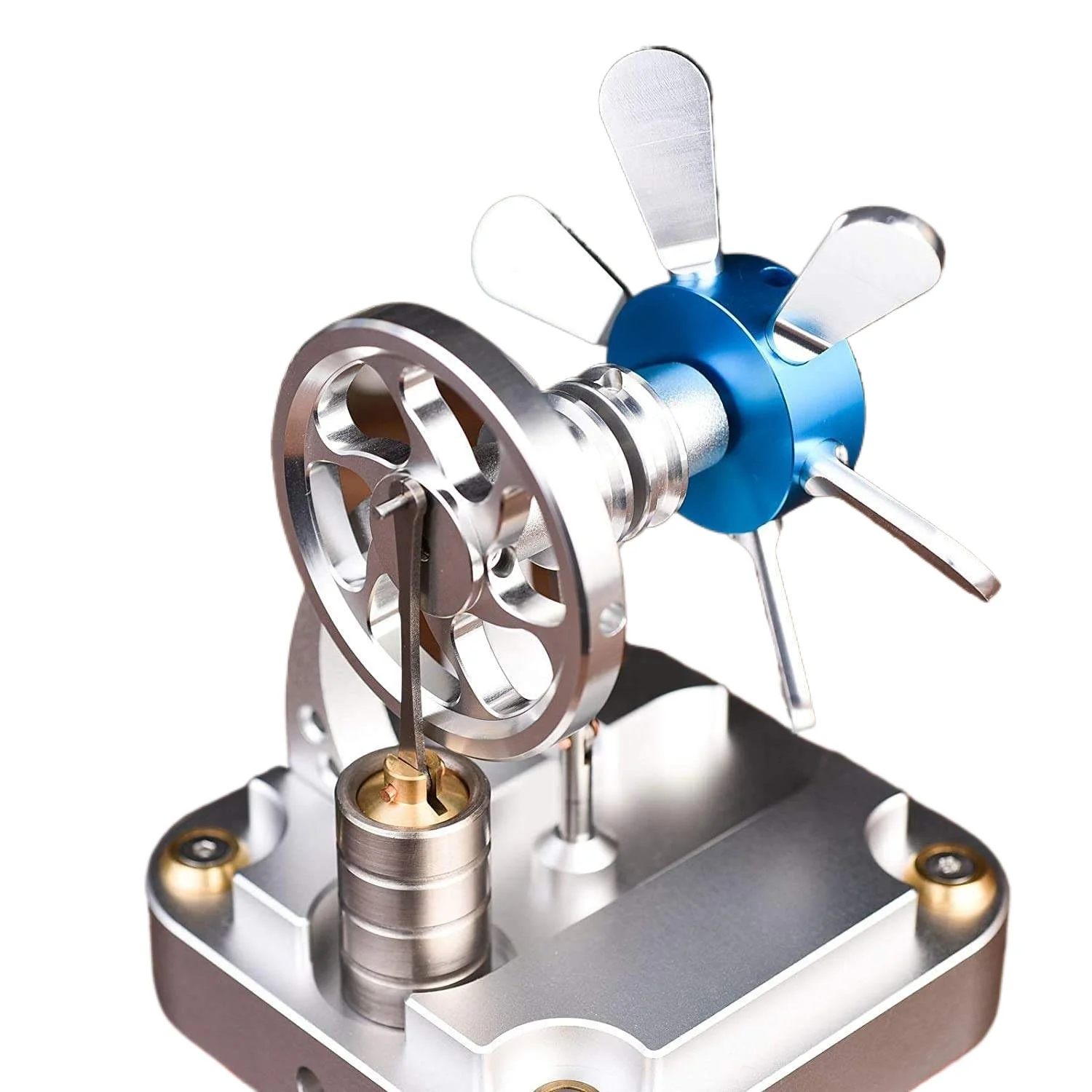Motor Stirling M16-CF de Alta Temperatura, Juguetes Educativos de Ciencia, Adornos, Regalos, Cilindro de Potencia Totalmente Metálico, Modelo de Motor Stirling