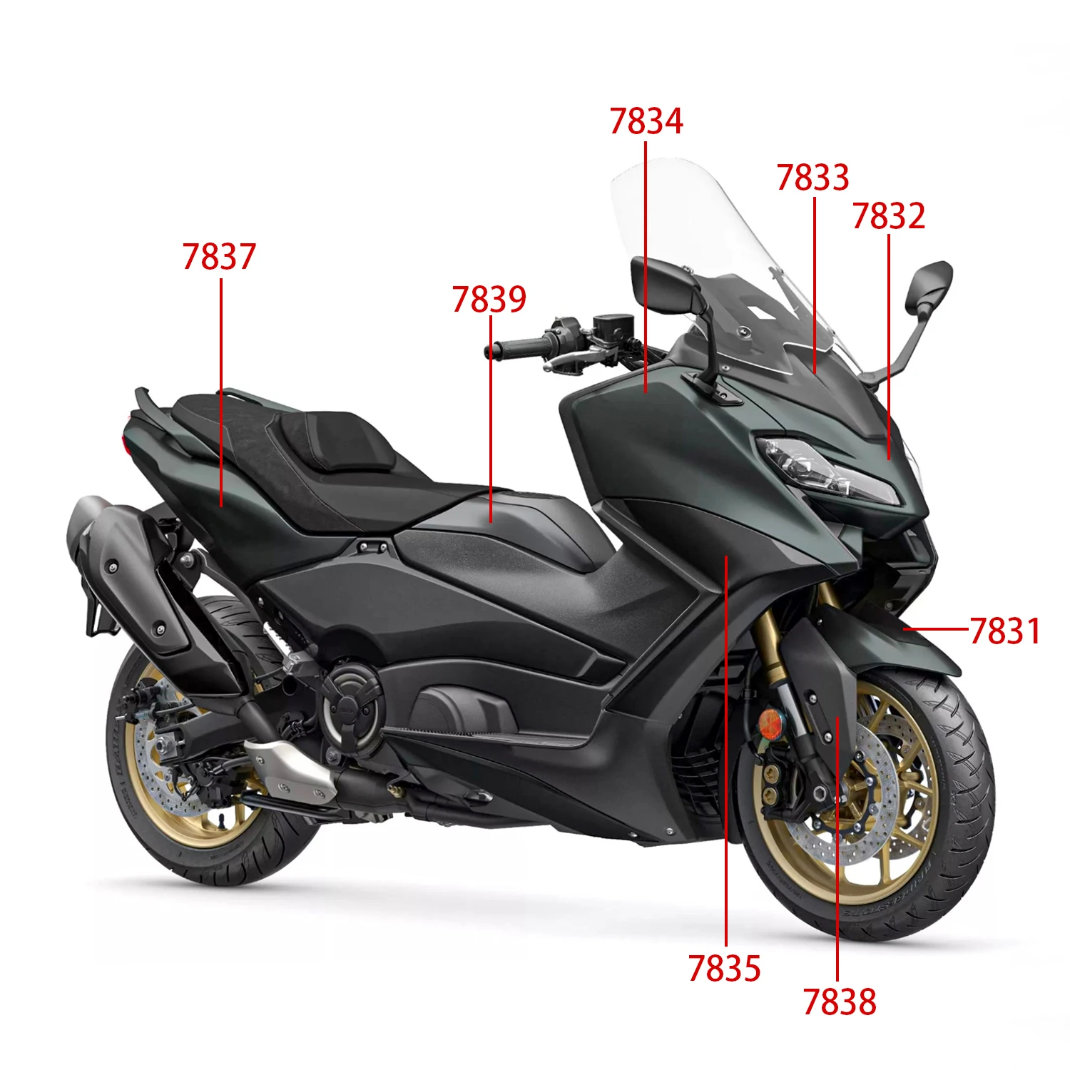 

Для мотоциклов Yamaha T-MAX560 TMAX 560: полный комплект обтекателей, защитные панели и рама из АБС-пластика, 2022, 2023, 2024 гг.