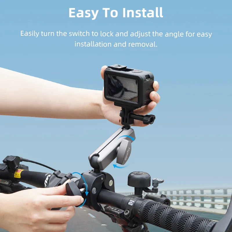 Soporte de bicicleta para DJI Osmo Nano/Action 4 5/Pocket 3/Insta360 Ace Pro 2/X5 X4, abrazadera para manillar de motocicleta, accesorios para Cámara de Acción