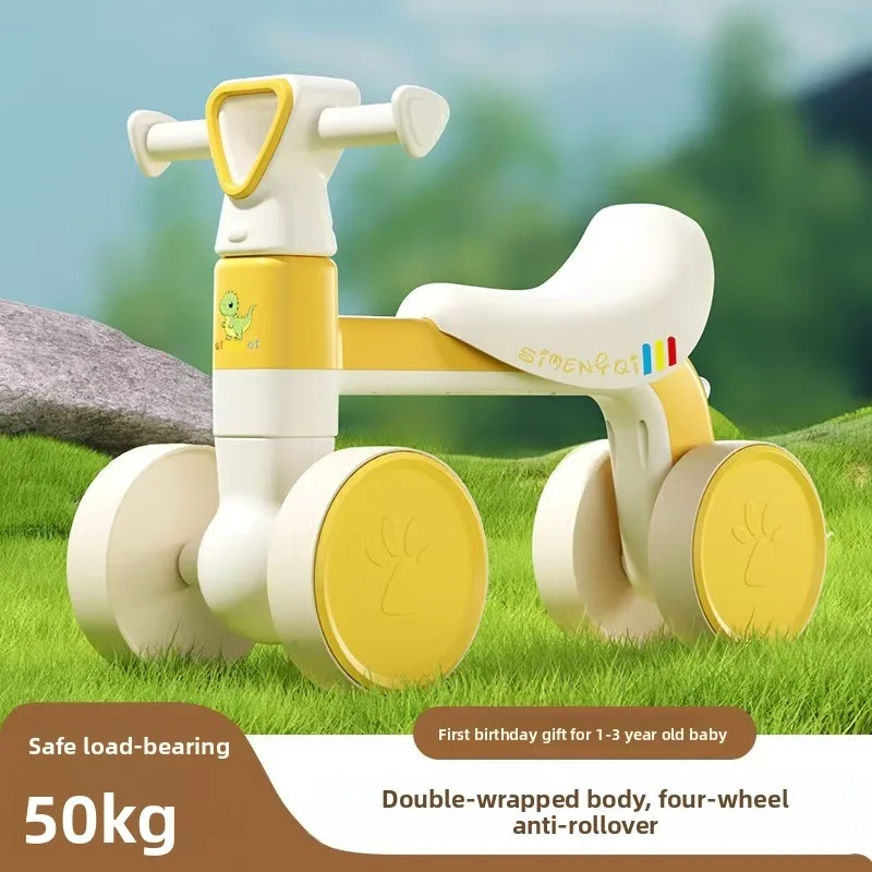 Baby Balance Bike 4 Wheel Toddler Walker No Pedal First Ride-On Toy Kids Balance Training Indoor Outdoor Gift for 1-3 Years Old view 2