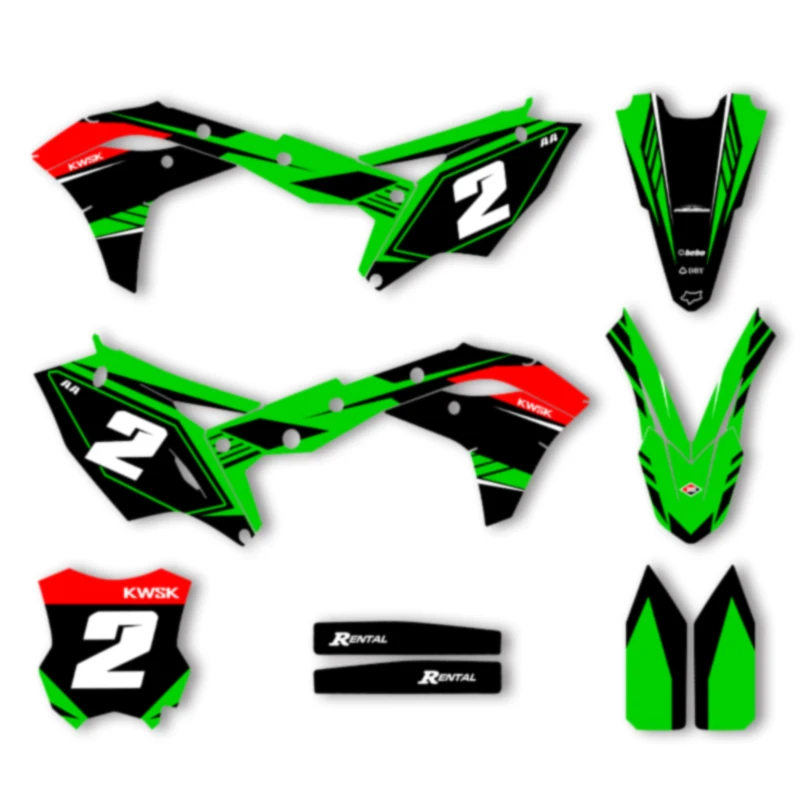 

Мотоциклетные графические наклейки SPACE, наклейки для KAWASAKI KXF 250 2017 2018 2019 2020, наклейки, комплекты наклеек 008