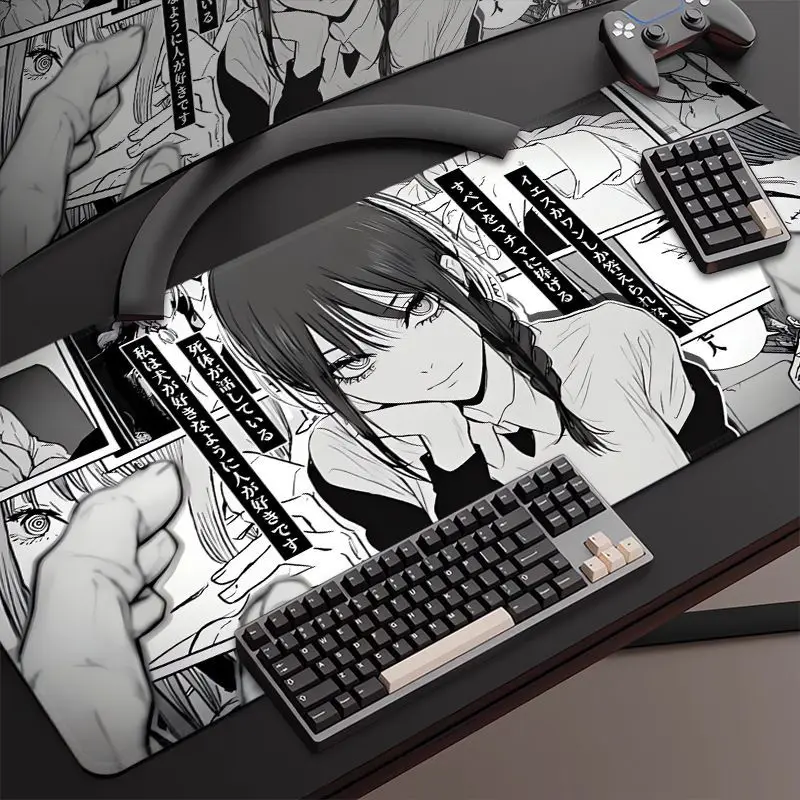 

Chainsaw Man Large mouse pad xxl rubber keyboard mouse carpet anti-slip gamer mousepad laptop Makima desk mat