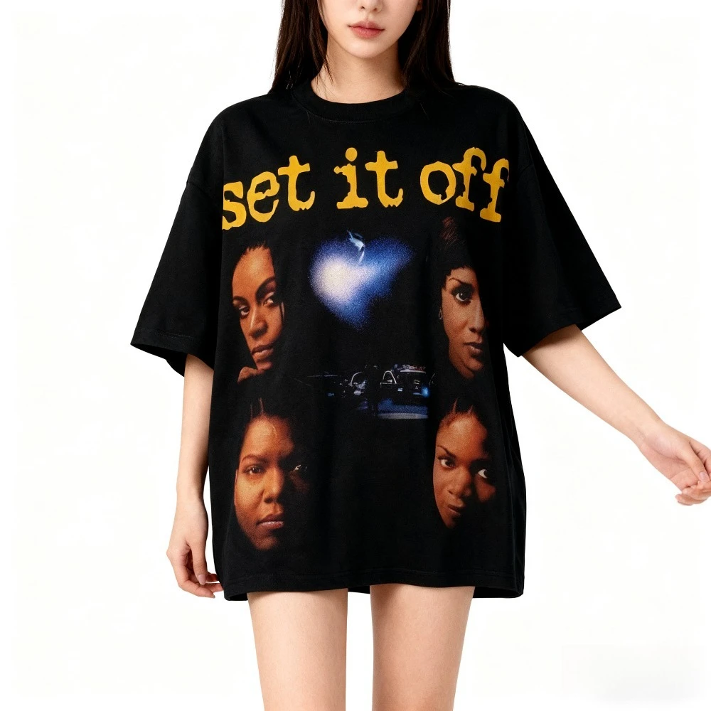 

Ретро-стиль 90-х и 2000-х годов «Набор это». Выкл. Футболка с фильмом в стиле ретро Y2K, свободная мужская и женская футболка в уличном стиле с рисунком