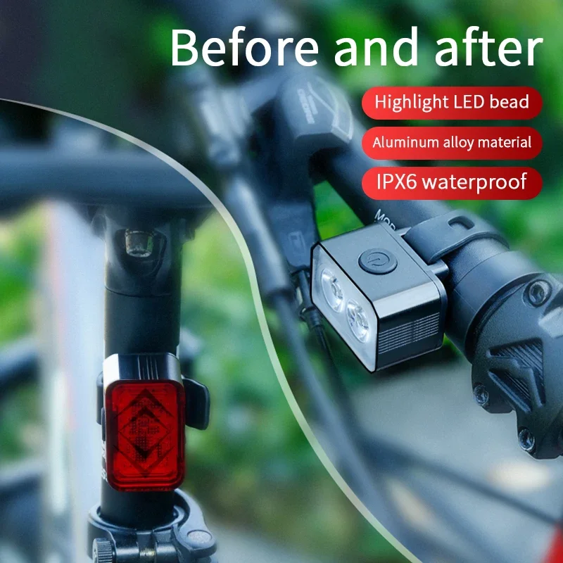 X-TIGER LED Bicycle Lights Set USB Charge Headlight Taillight Front Tail 2Pcs MTB Waterproof Bike Rear Light Cycling Accessories