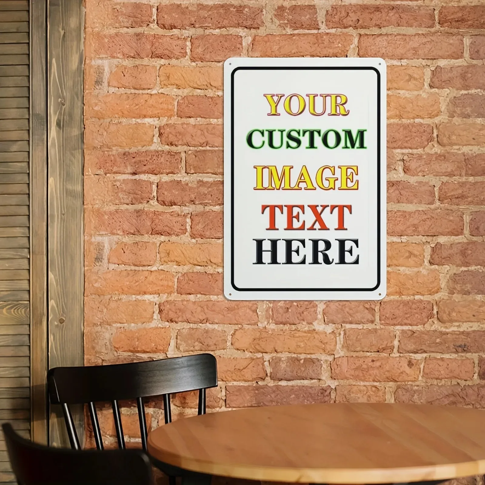 CIFbuy 2D Flat Customizable Metal Sign, Personalized Photo Text Home Cafe Office Wall Art Ornament Gift