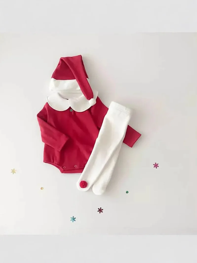 2024 inverno novo bebê sólido velo meia-calça de algodão versátil infantil menina leggings de natal recém-nascido mais veludo grosso calças quentes