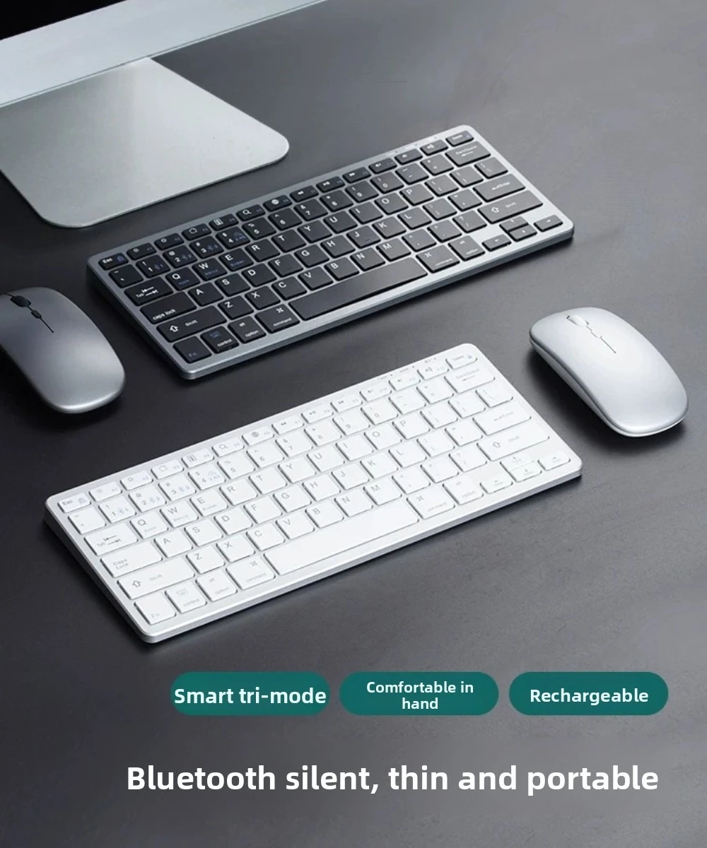 Wireless keyboard clavier sans fil bluetooth keyboards mouse set silent silent charging small computer teclado for ipad tablet