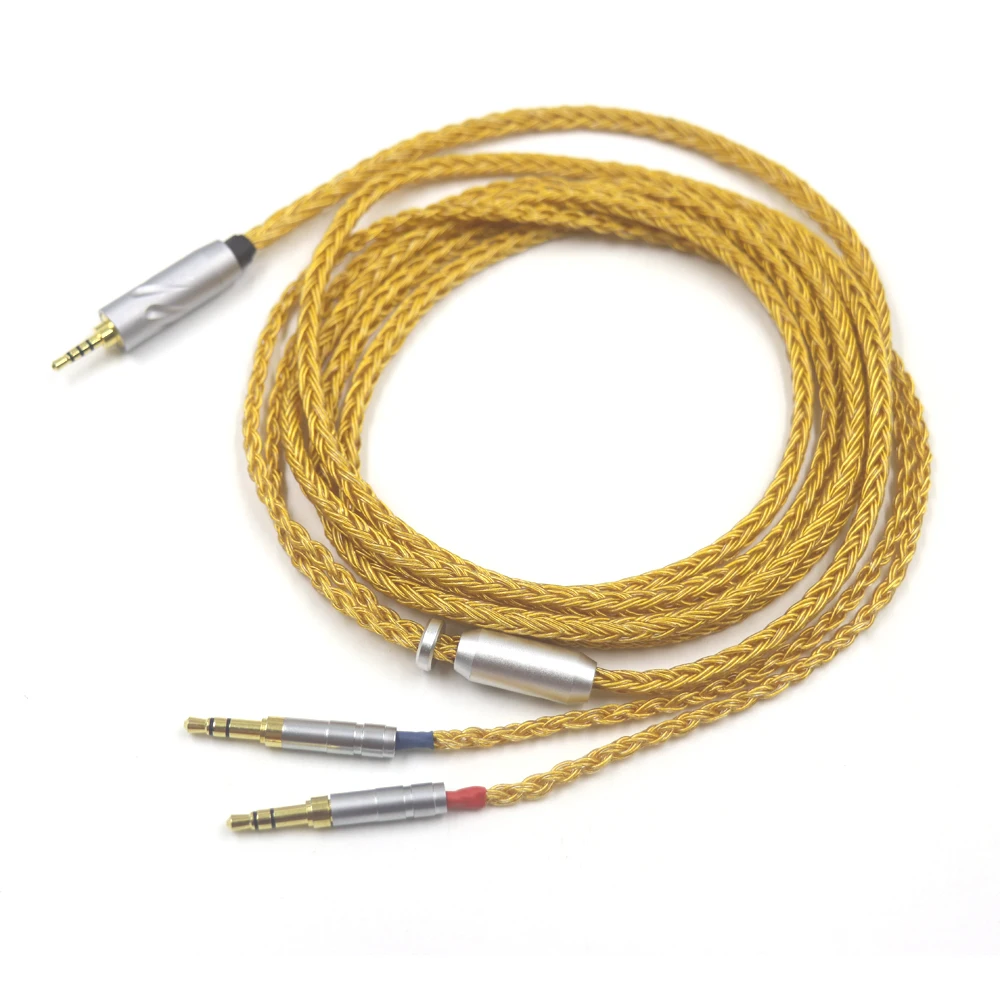 

16 Core 99% 24k Gold Plated Headphone Balanced XLR 2.5 4.4 Upgrade Cable for Denon AH-D7200 AH-D5200 AH-D9200 AH-D600 AH-D7100