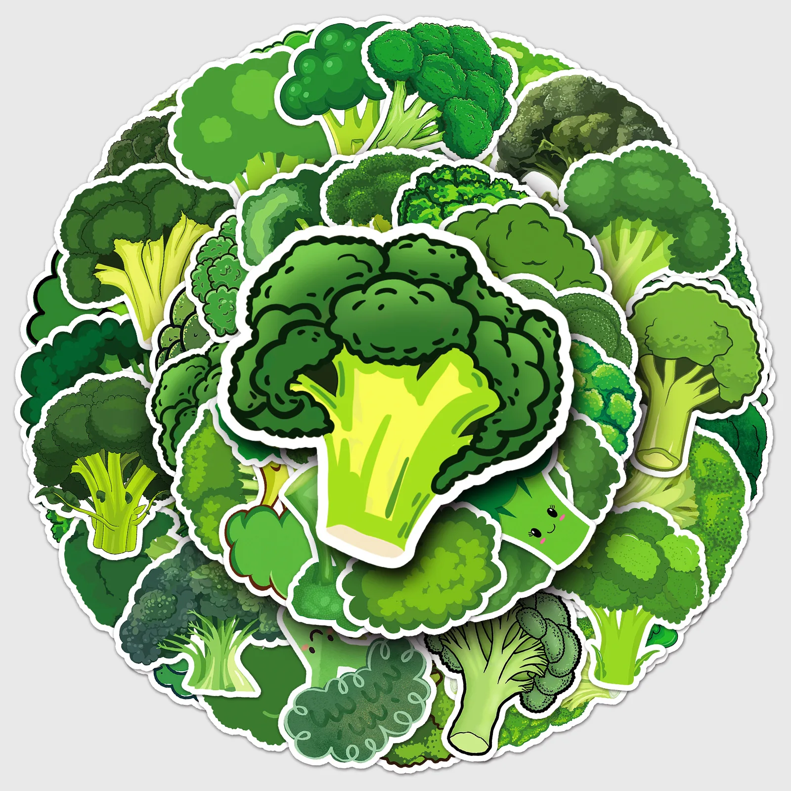 

10/50PCS Vegetable Broccoli Sticker Cartoon Creative DIY Water Cup Stationery Box Luggage Desk Waterproof Decal Toy Gift