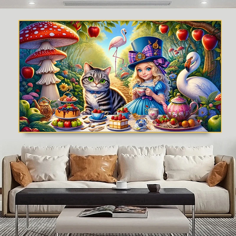 

Чайное время в химерском лесу Wonderland Diy Алмазная картина Полный алмазный художественный мозаика-приголомшливые украшения Вышивка крестиком Домашний декор