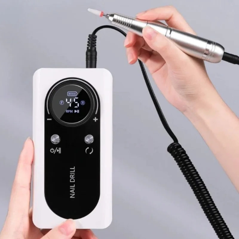 

45000RPM Rechargeable Electric Nail Drill Machine Professional Nail Drills for Gel Nails Polish Portable Nail File Manicure Tool