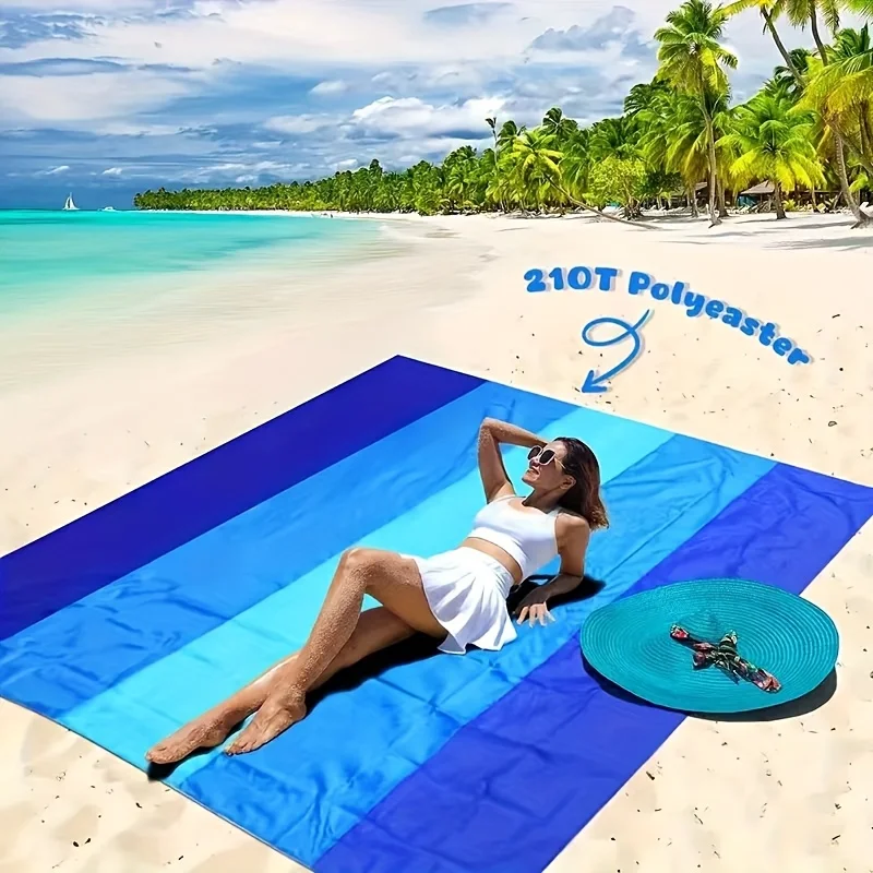 

VIKAMA Beach Mat, Sand proof and Waterproof Picnic Mat, Portable Outdoor Camping Mat, Seaside Vacation Mat