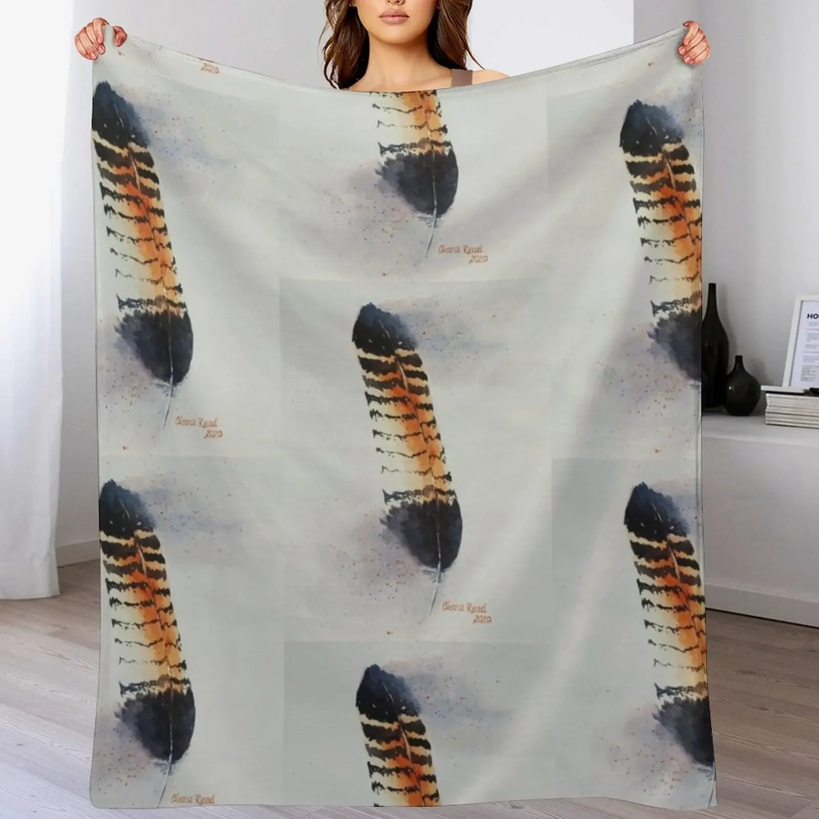 

New Black Cockatoo Feather Throw Blanket Luxury St Moving for sofa Cute Plaid Blankets