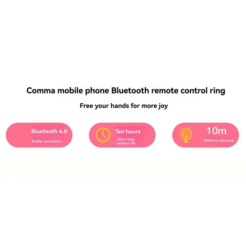 B76B Mobile Phone Bluetooth Control Ring, Fingertip Video Controller for Swiping and Page Browsing, Remote Control for TikTok,