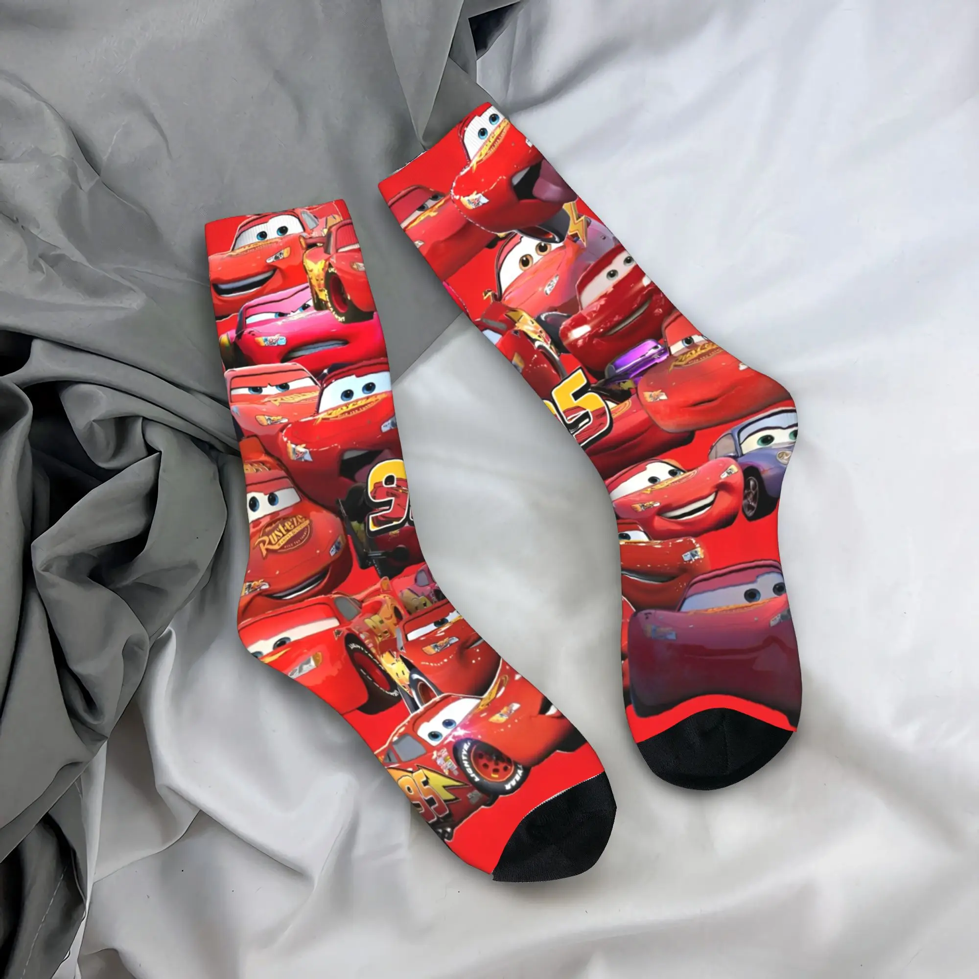 

Happy Funny Male Men Socks Harajuku Cars Lightning Mcqueen Sock Polyester Car Graphic Women's Socks Spring Summer Autumn Winter