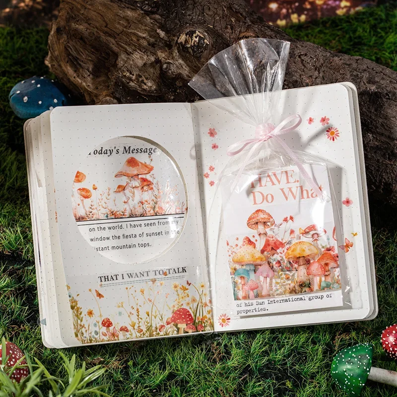 

2M Mushroom 1Roll Rainy Season Series Light Adhesives Retro Cute PET Tape Harvest After Aquascape Theme Fasteners 40mm*2m