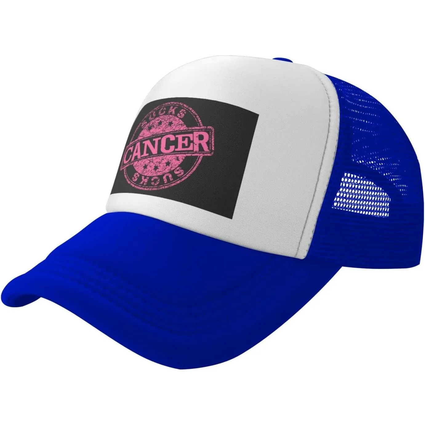 Cancer Sucks Graphic Trucker Hat Mesh Baseball Snapback Cap Unisex Casual Outdoor Adjustable