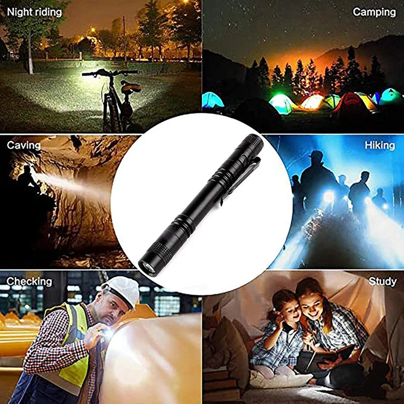 1PC LED Mini Flashlight - High Lumen, Zoomable, Water Resistant Light - Pocket-Size Small LED Flashlight