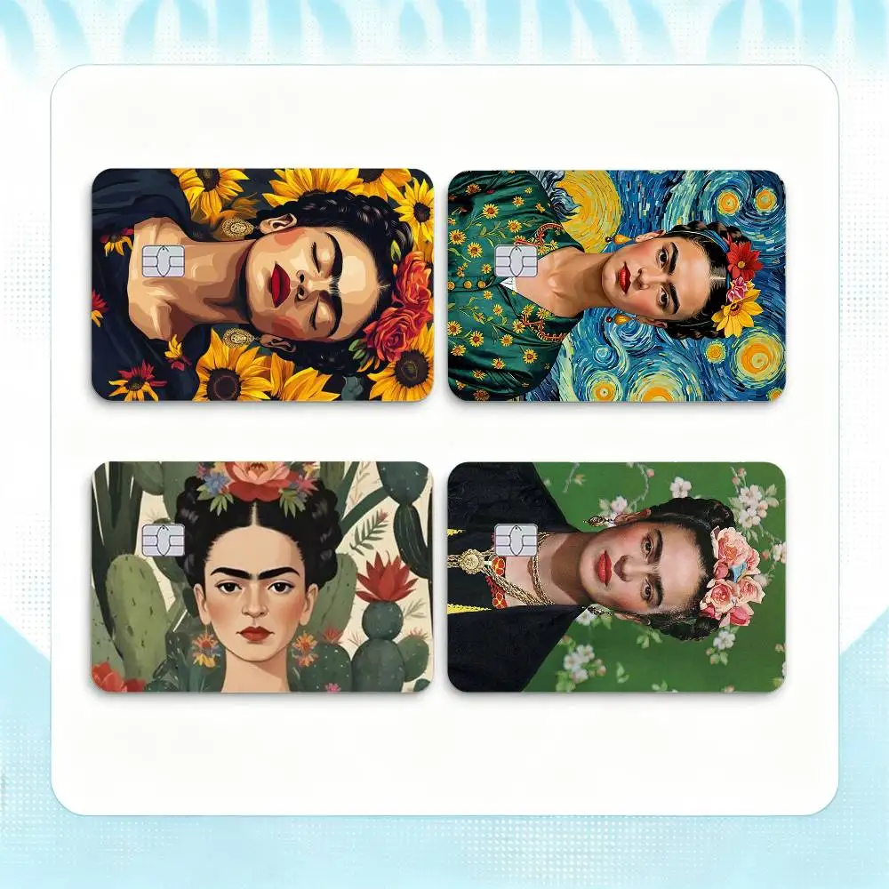 F-FridaS-S K-Kahlo art  Credit Card HD Stickers Small Chip Waterproof Sticker Game Card Decal Gift