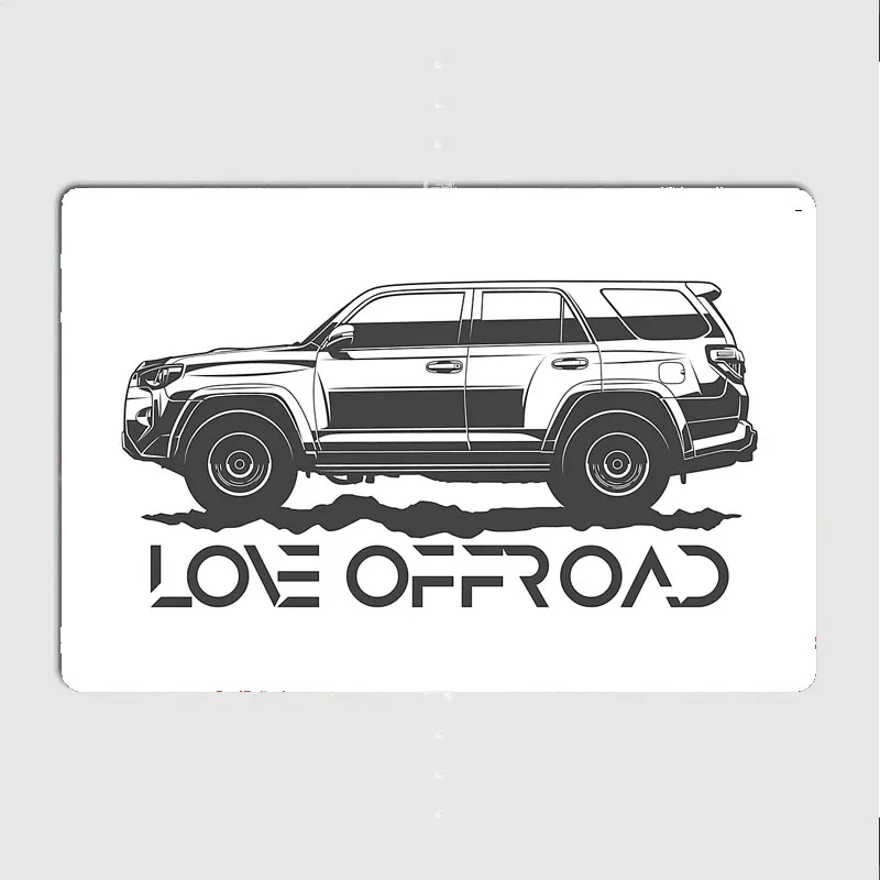 Overland 4Runner TRD PRO Off-Road Car Sport Retro Metal Sign Poster Garage Indoor Room Decor Club Tin Home Wall Decor