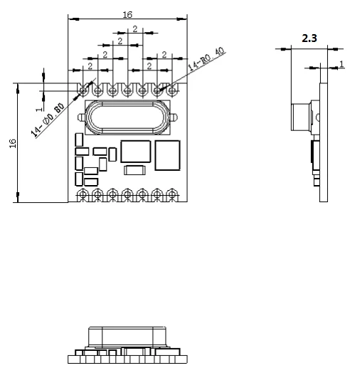 YTX119S High-precision performance 315/433/868/915Mhz FSK/OOK 1G wireless transmitter Sub 1GHz Transmitter Module(LORA\\ASK)