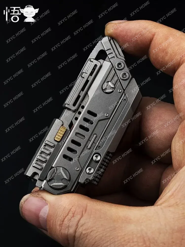 Special-shaped armor folding utility knife titanium alloy heavy-duty multifunctional window-breaking edc knife sharp and high