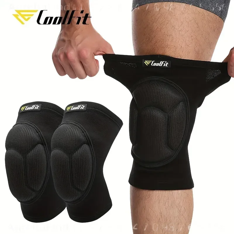 2 Pack Thick Sports Knee Brace Sleeve Soft Joint Support Protector for Yoga Gym Volleyball Dance Gardening Daily Street Wear Knee Support Sleeves