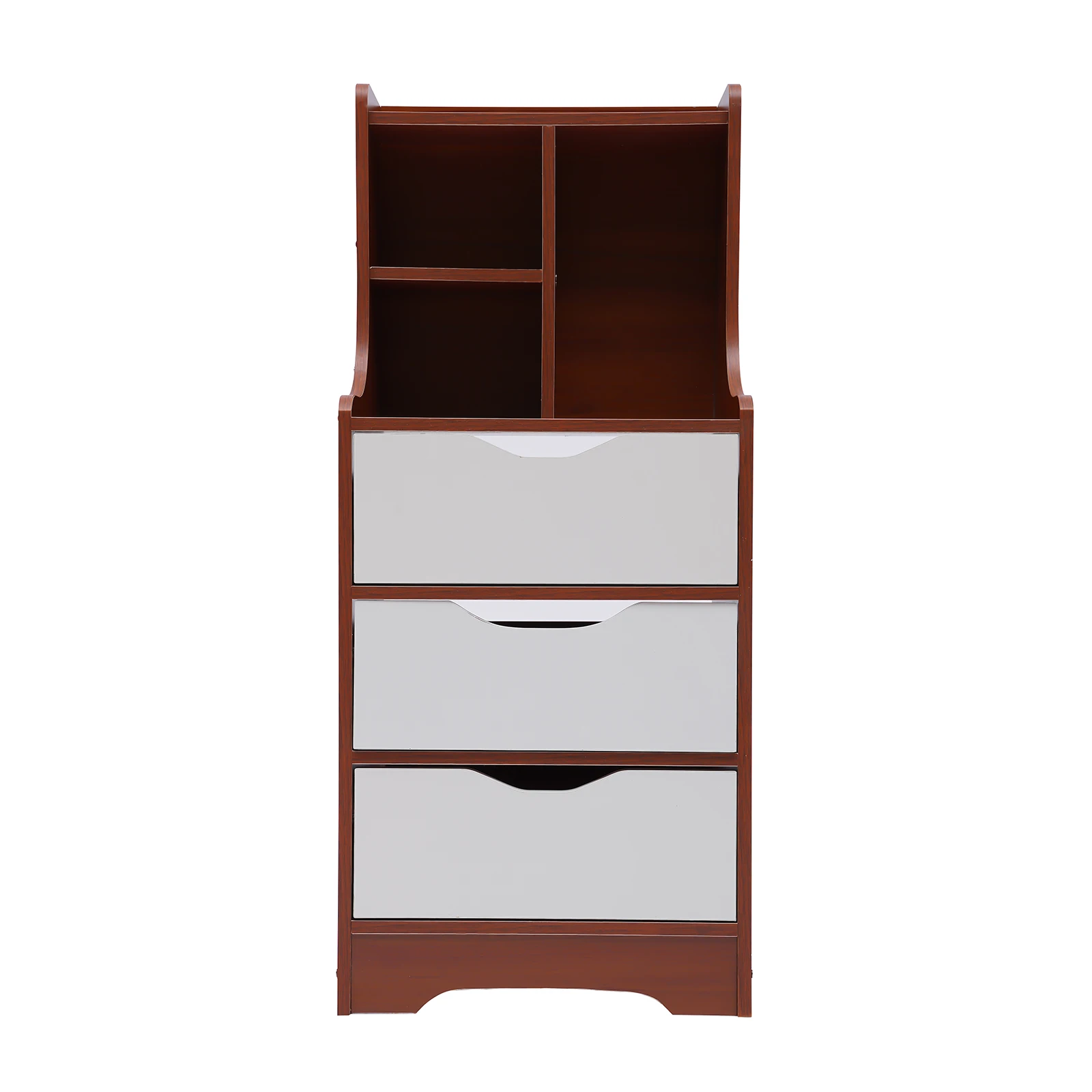 

3-Drawer Multifunctional Nightstand with Storage Shelves & Dividers - Space-Saving Vintage Bedside Table 33LBS Load-Bearing