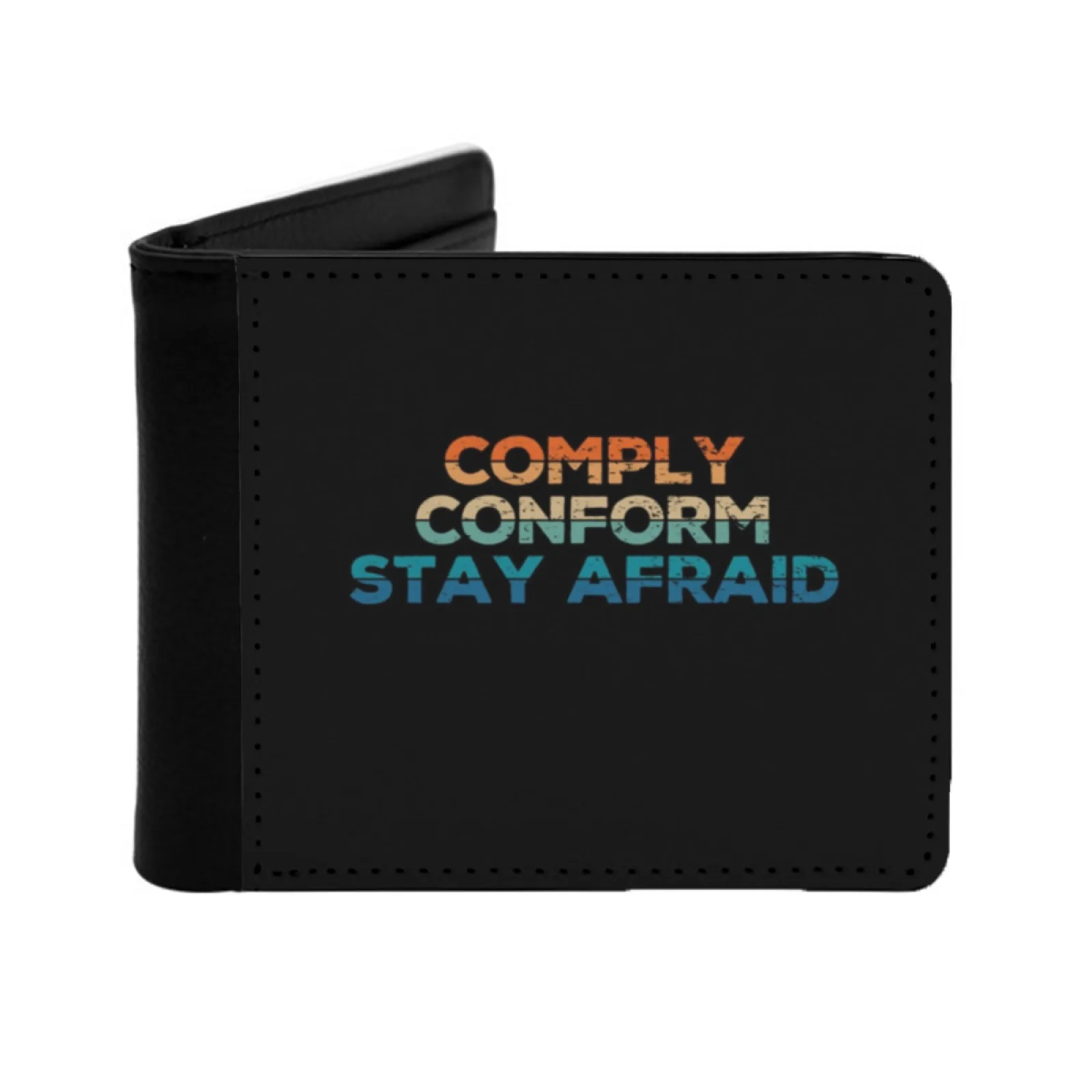 

Comply Conform Stay Afraid Мужской кошелек из искусственной кожи Многофункциональный кошелек для кредитных карт Comply Conform Stay Afraid Comply