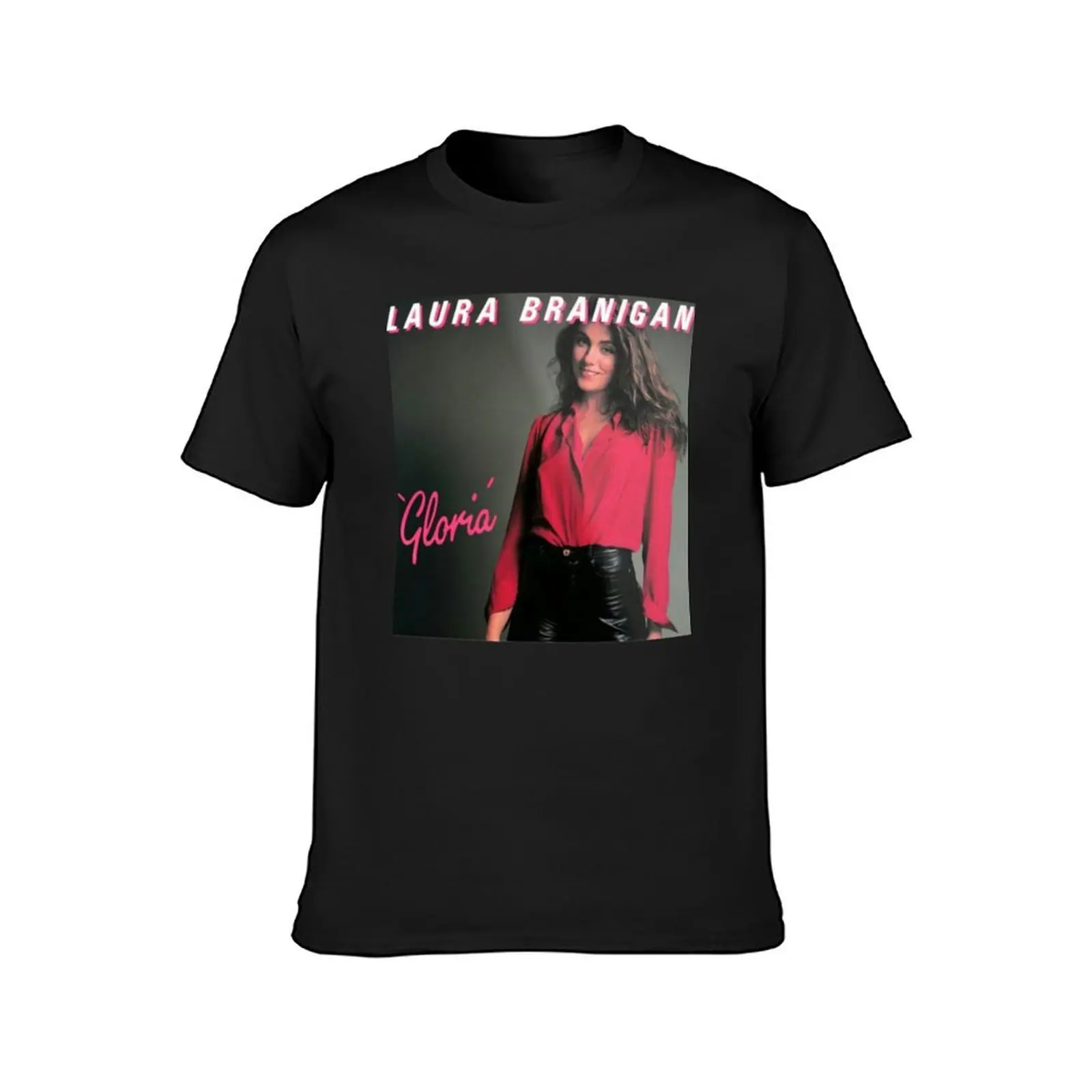 Laura Branigan gloria T-Shirt vintage korean fashion black t shirts for men