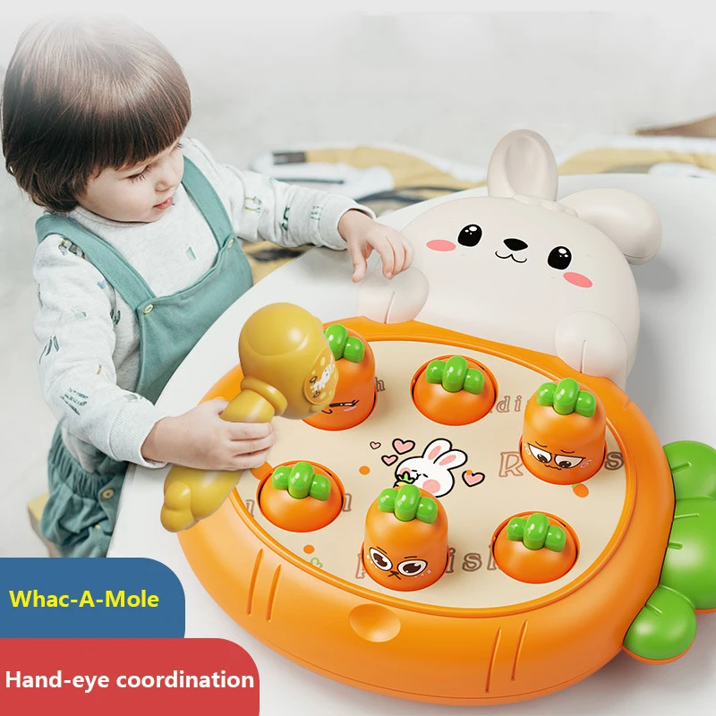 Cartoon Whac-A-Mole Montessori Baby Toy Toddler Educational Birthday Gift Animal Theme Knocking Game Parent Child Board Game Boy