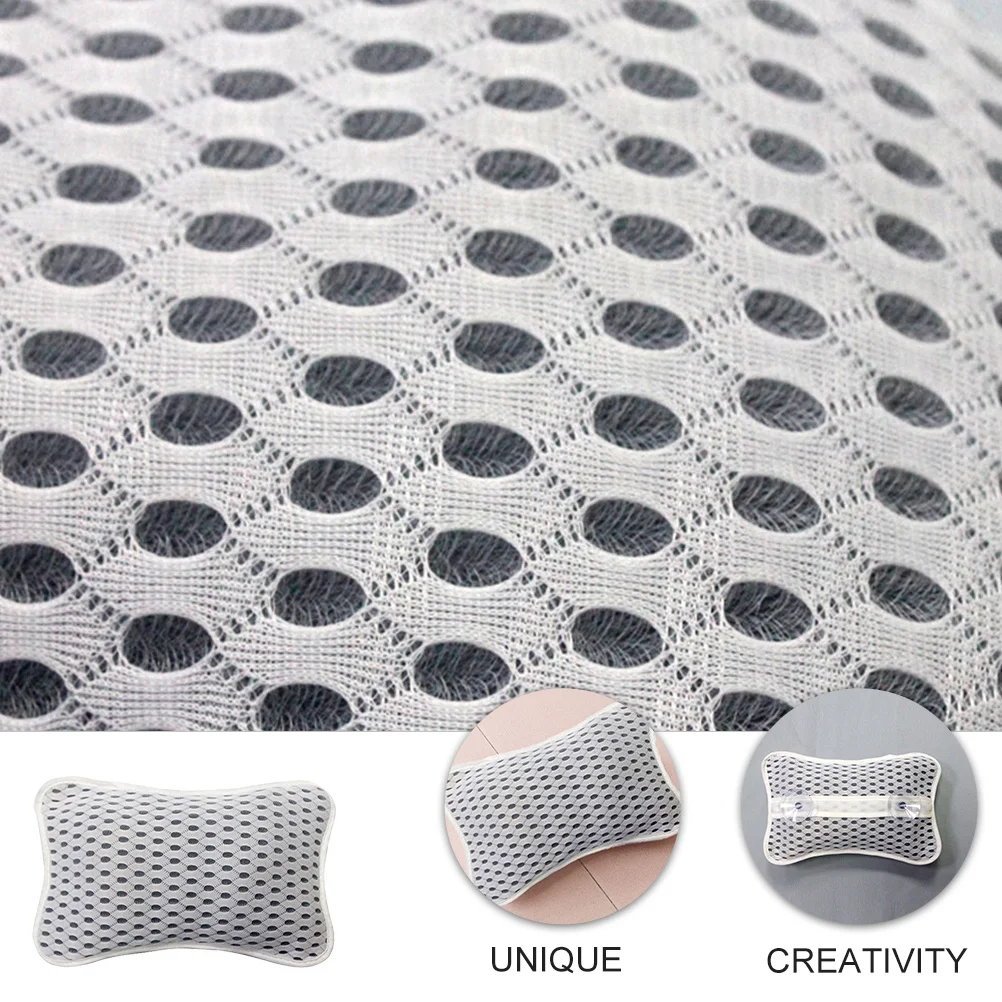

Bathtub Pillow Polyester 3D Mesh Suction Neck Shoulder Support Spa Bath Cushion Adjustable Comfortable