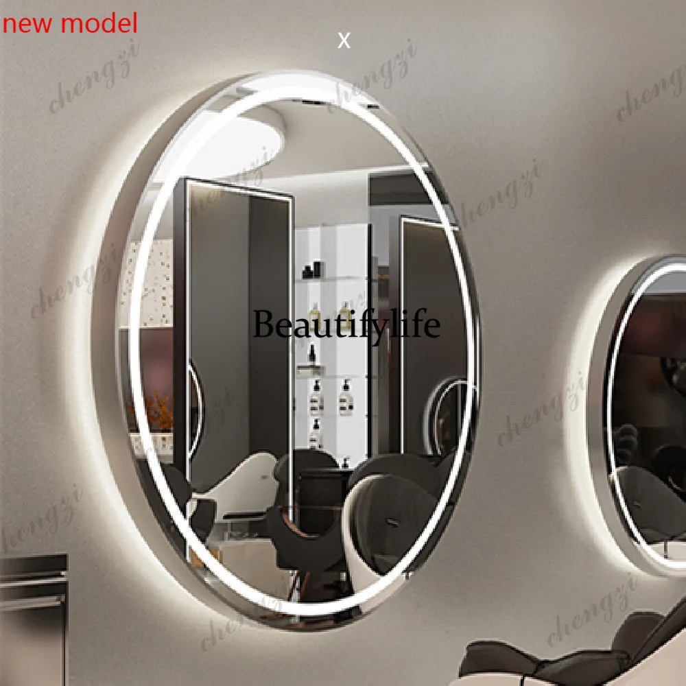 DD182Barber shop mirror table hair salon special wall hanging, wall hanging semicircular hair salon, mirror