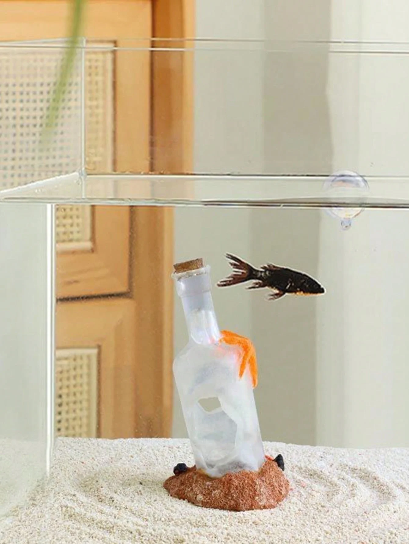 1pc-Aquarium Dekorationen-Aquarium Landschaft Dekorationen mit treibenden Flasche Design, geeignet für aquatische Umgebungen