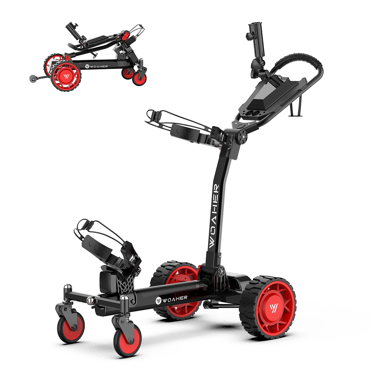 

High Quality Electric Remote Control Golf Trolley With Durable Aluminium Alloy Frame Long Range Follow Me Control Golf Trolley