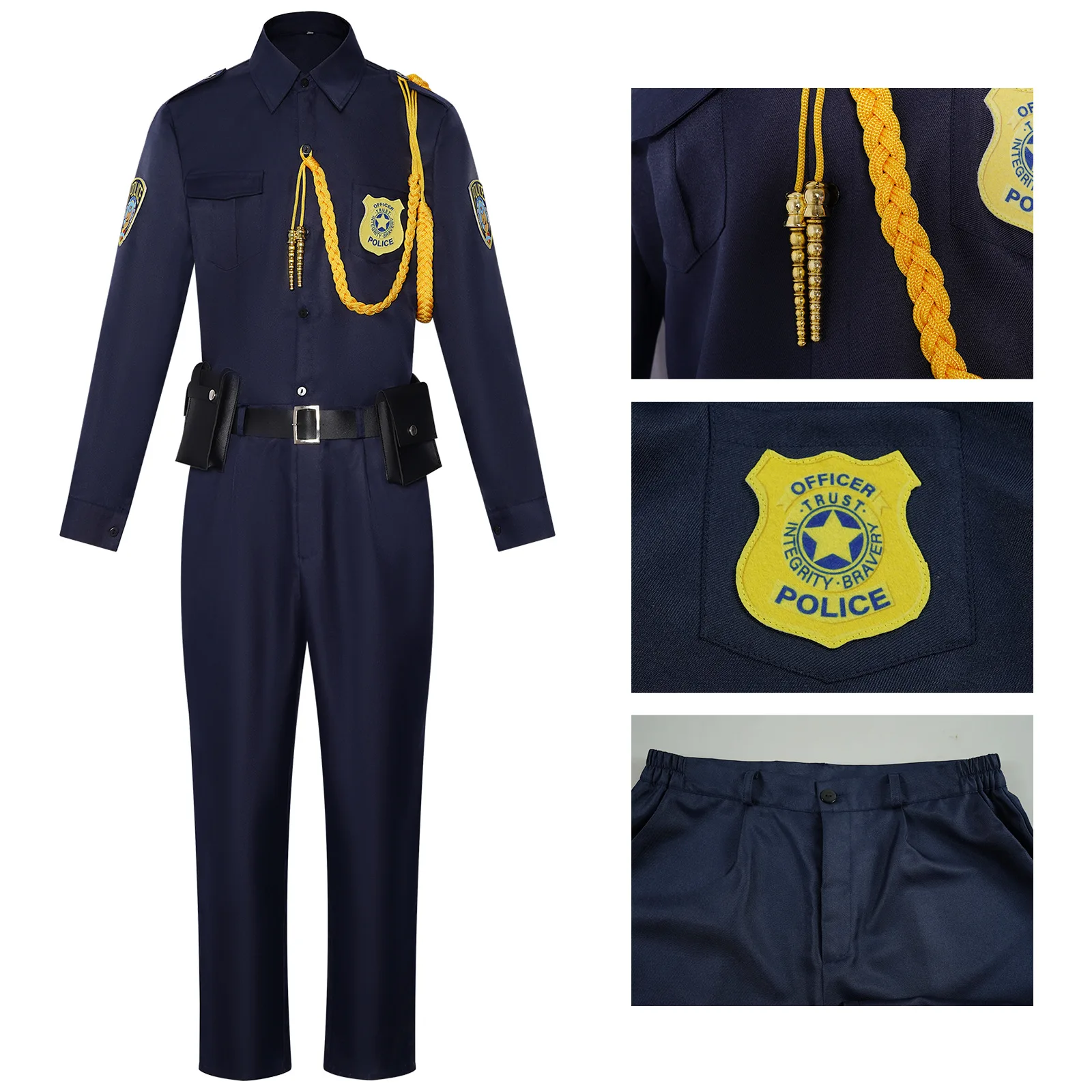

Zootopia cosplay Nick Fox Nick Officer Cosplay Police Cosplay Uniform Christmas Halloween Carnival Role Play Uniform full set
