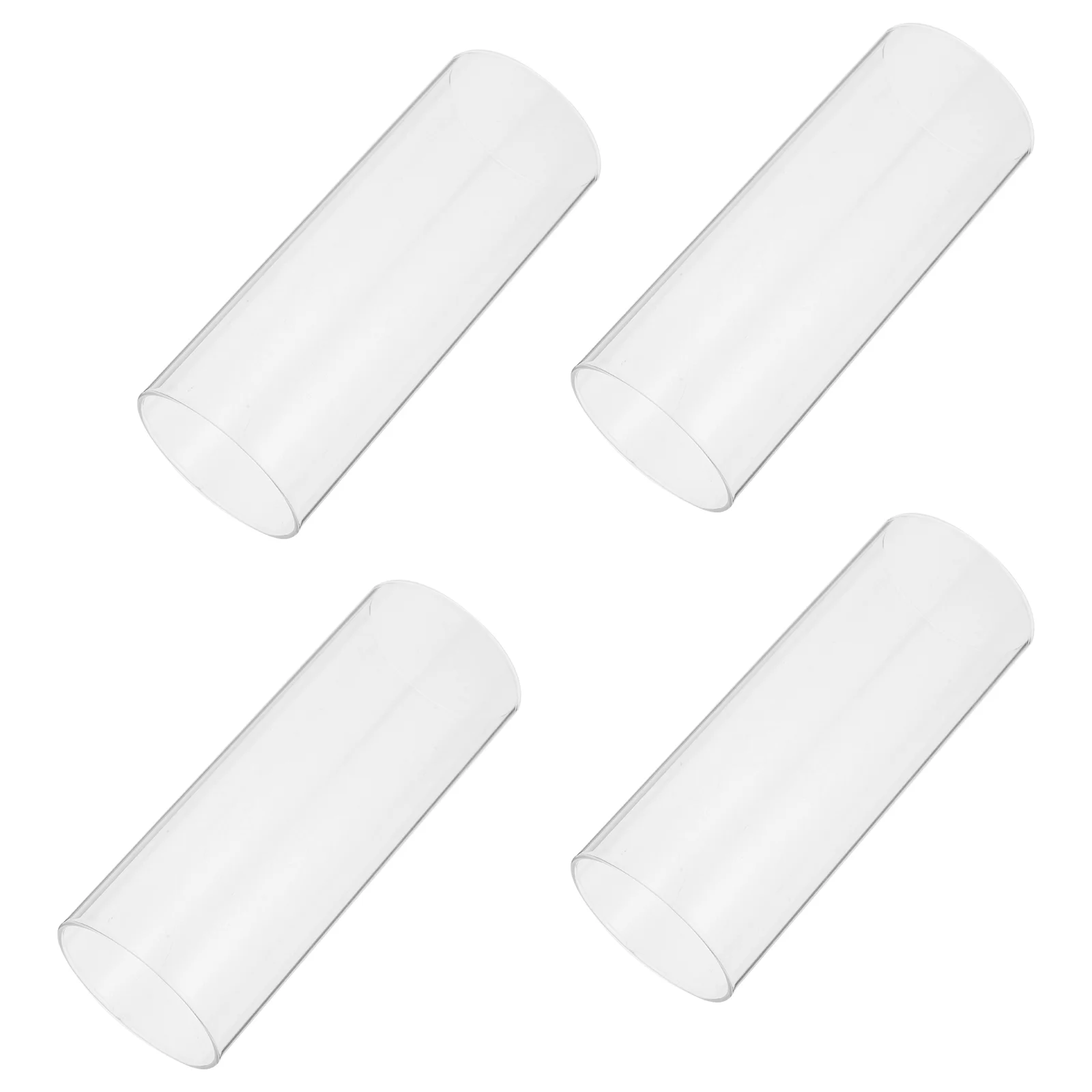 4 Pcs Glass Lampshade Covers Cylinder Heater High Borosilicate Sleeves Decor Cylinders for Candles Clear