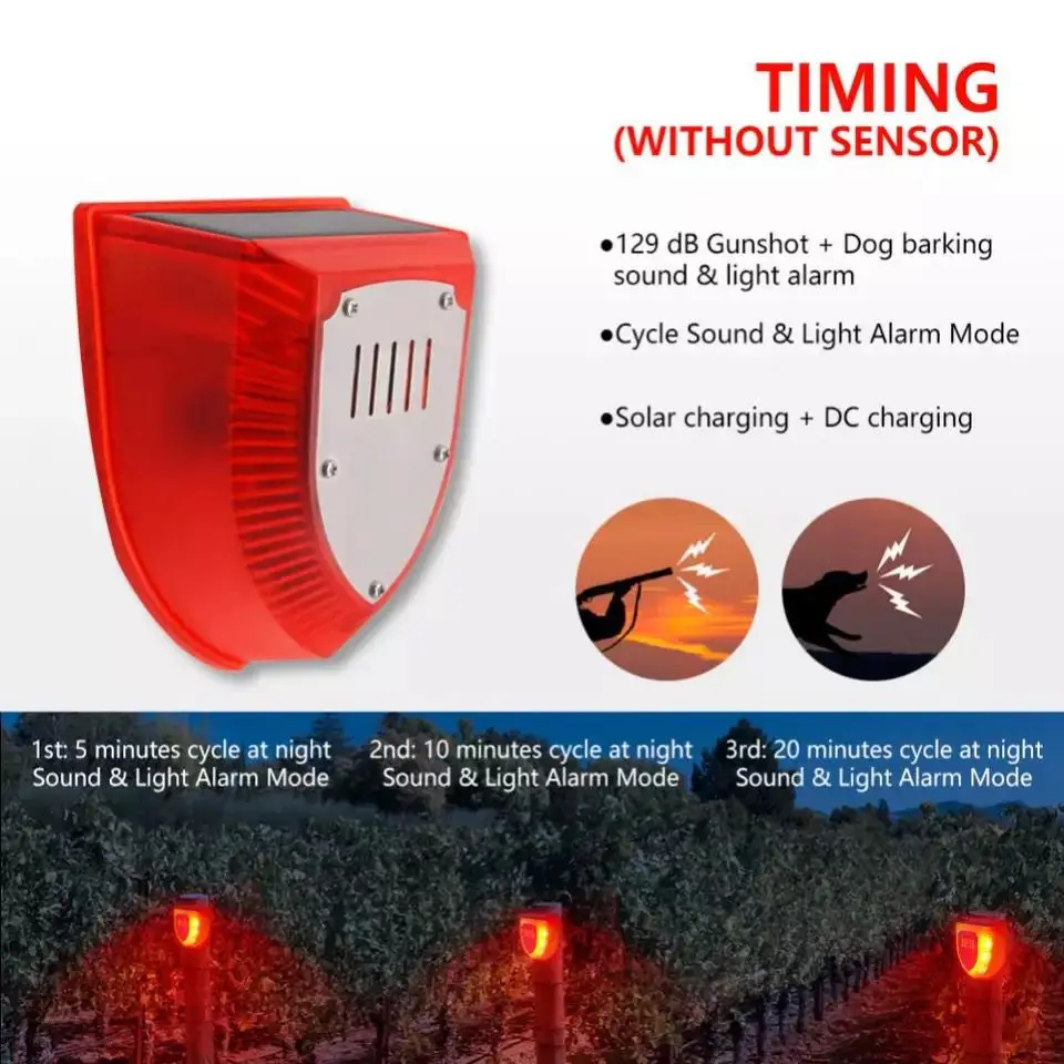 

Driving wild boars and animals solar alarm lamp courtyard anti-theft outdoor human body induction driver farm orchard