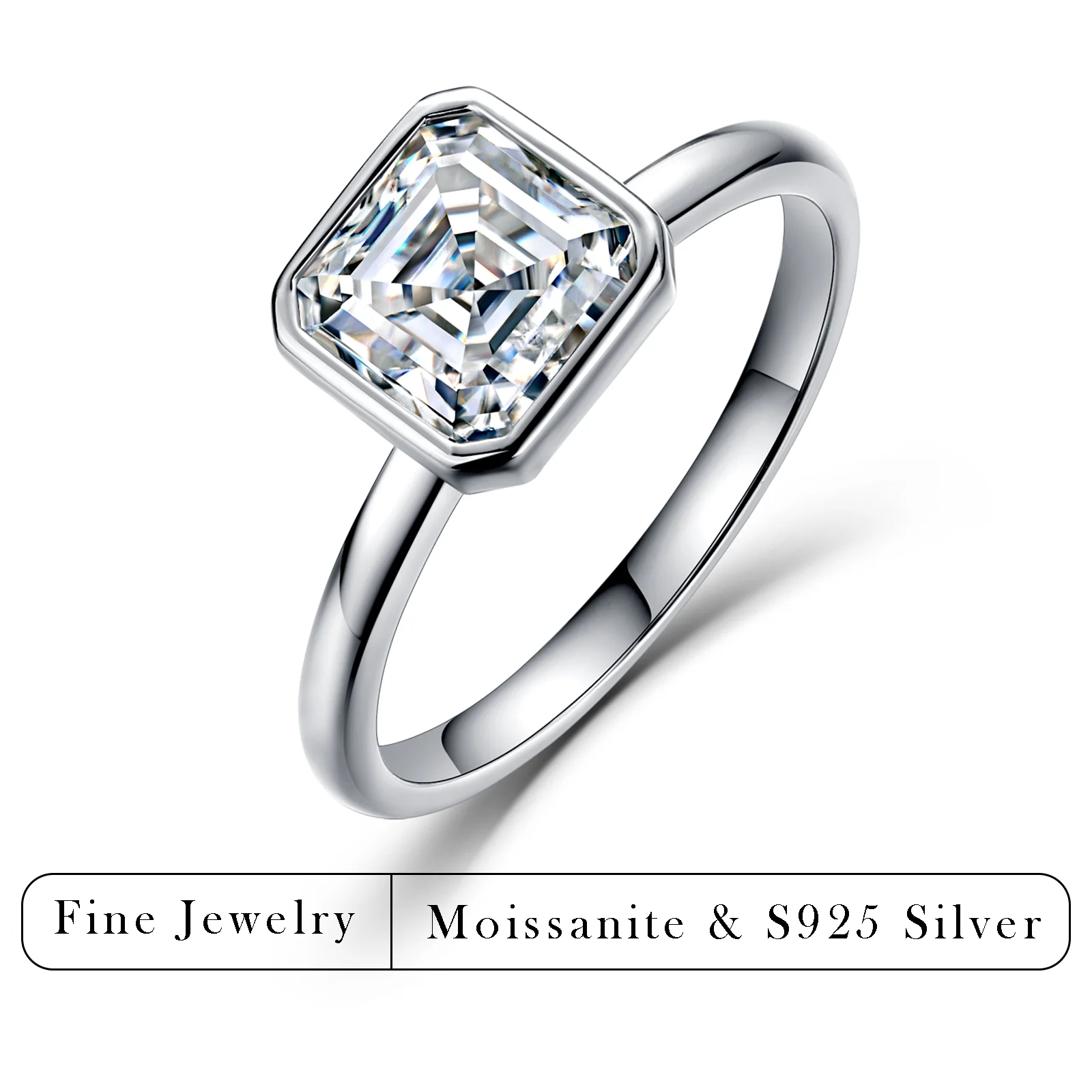 

Кольцо-солитер из серебра S925 с муассанитом огранки Ашер 2-3 карата, чистота D VVS1, огранка EX, изысканное ювелирное украшение, элегантный подарок для женщин на вечеринку