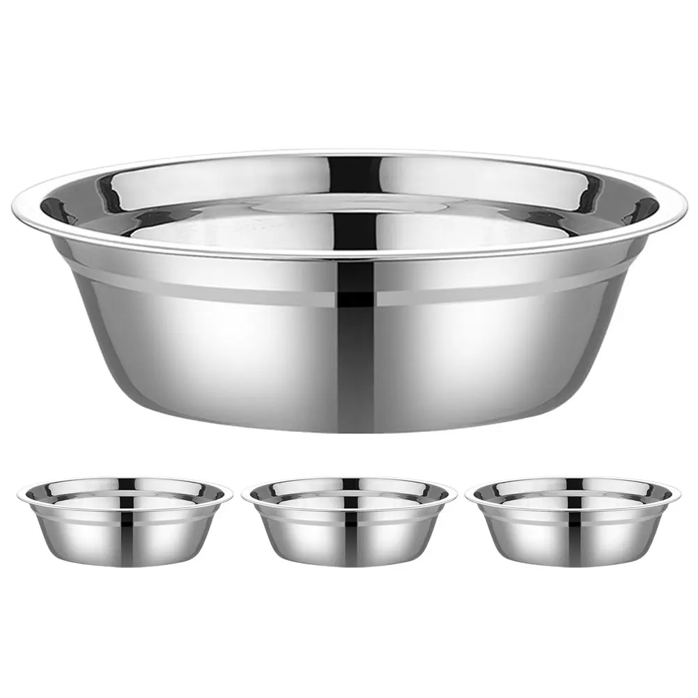 

4pcs Stainless Steel Mixing Large Capacity Food Prep Bowl Kitchen Storage Soup Salad Bowl Antiskid Kitchen Supplies For Egg
