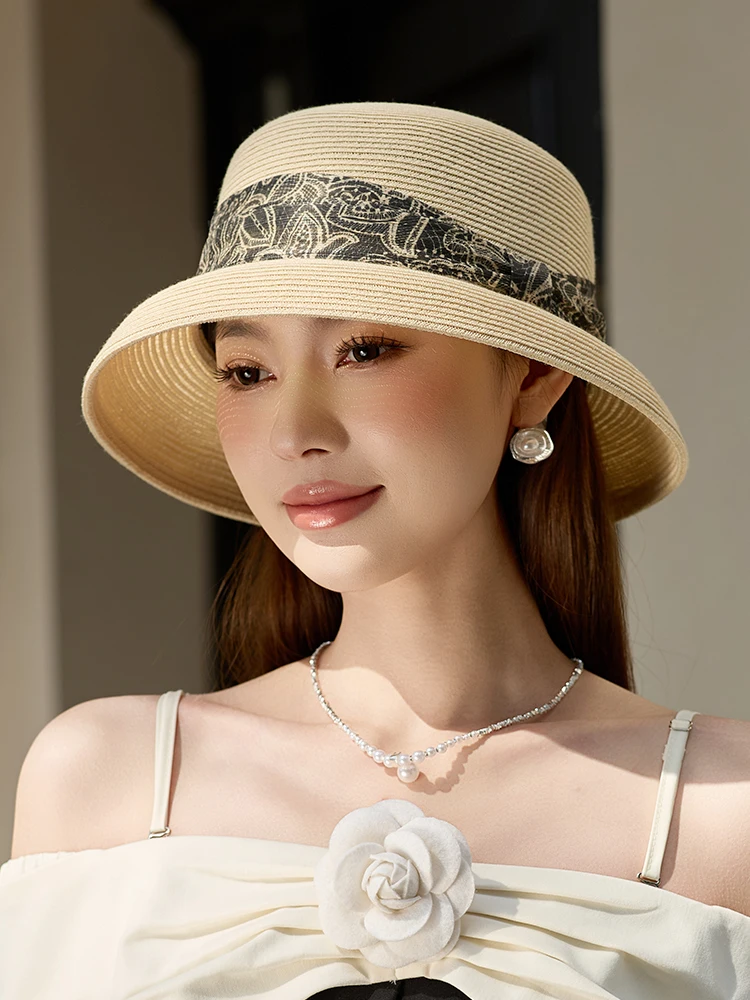 nouveau-chapeau-de-paille-femme-style-hepburn-avec-ruban-graffiti-2025-–-protection-solaire-printemps-Ete-pour-voyage-et-activites-de-plein-air-a-large-bord