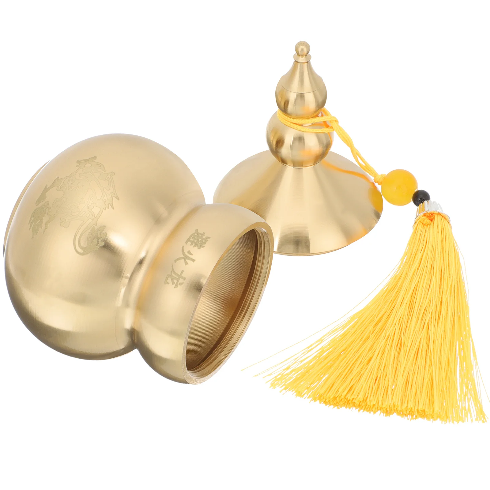 

Brass Fireproof Gourd Ornament Stable Desktop Decor Chinese Luck Wealth Gourd Craft Vintage Brass Auspicious Home Decoration