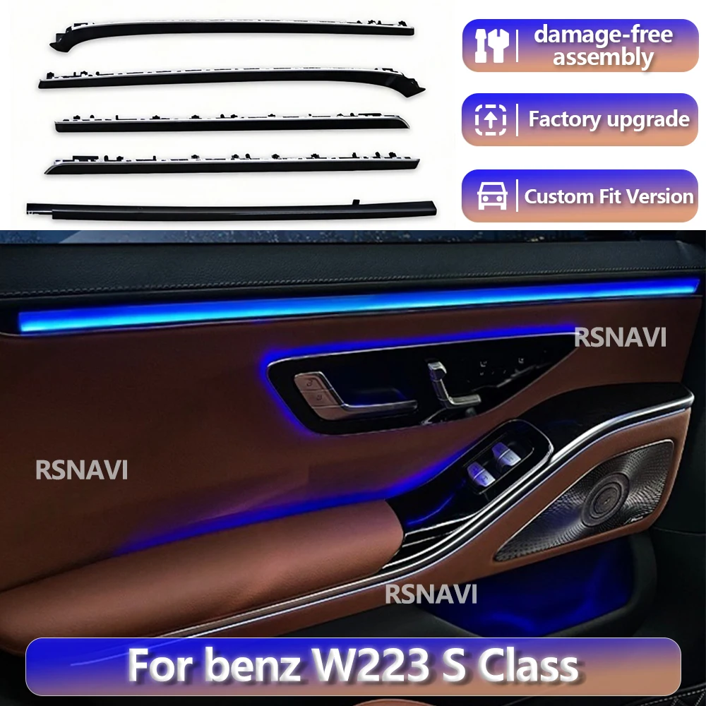

RGB-подсветка для Mercedes-Benz W223 S-класса 2021-2025: Активная синхронизация с оригинальной 64-цветной подсветкой салона