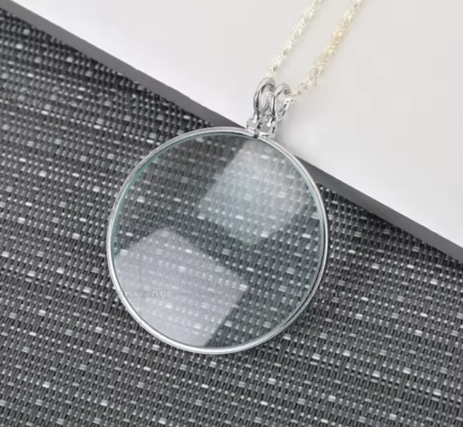6X Optical Magnifying Glass Reading Monocle with Neck Chain Portable Jewelry Loupe Magnifier Pendant Glasses Gift