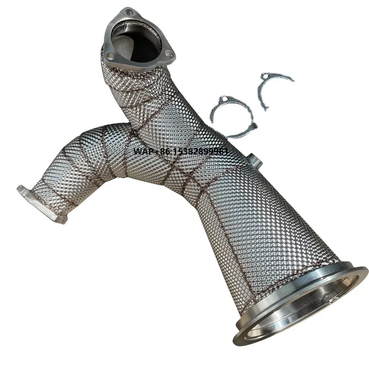 JTLD Performance Exhaust System 304 Stainless Steel Exhaust Down Pipe for S4 S5 B9 Exhaust Downpipe with Heat Shield
