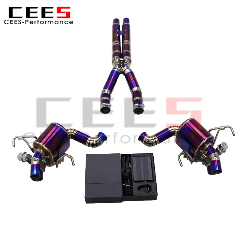 

Cees Titanium Catback для Ferrari California 4.3L 2009-2014 X Midpipe с клапаном заднего глушителя, задняя выхлопная система гоночного автомобиля