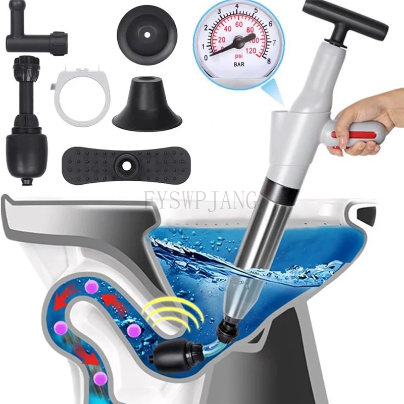 

Toilet Drain Cleaner, Tool For Unclogging Toilet Drains And Sewers, Can Pressurize And Release Gas To Drain Sewage.